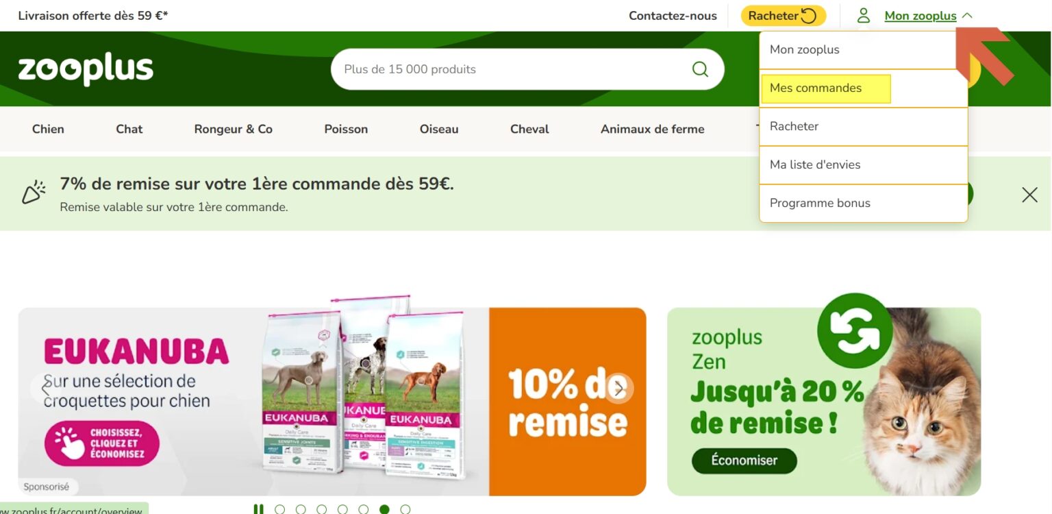 Zooplus mon compte mes commandes : Suivre vos achats et gérer vos ...